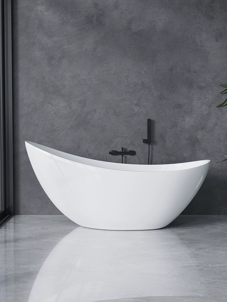 European-Style Moon Bathtub – Thin-Edged Freestanding Acrylic Tub for Homes & Hotels - Image 5