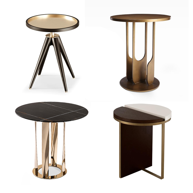 Italian Modern Round Side Table – Light Luxury Stainless Steel Design