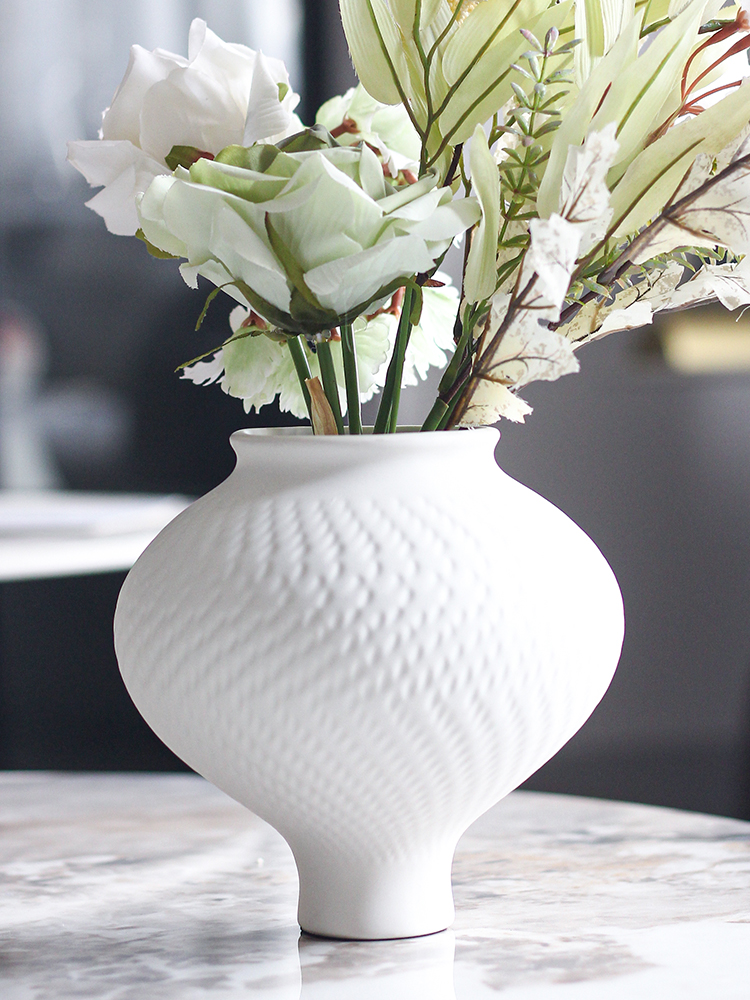 Nordic Textured Ceramic Vase – Artistic Home & Store Décor - Image 2
