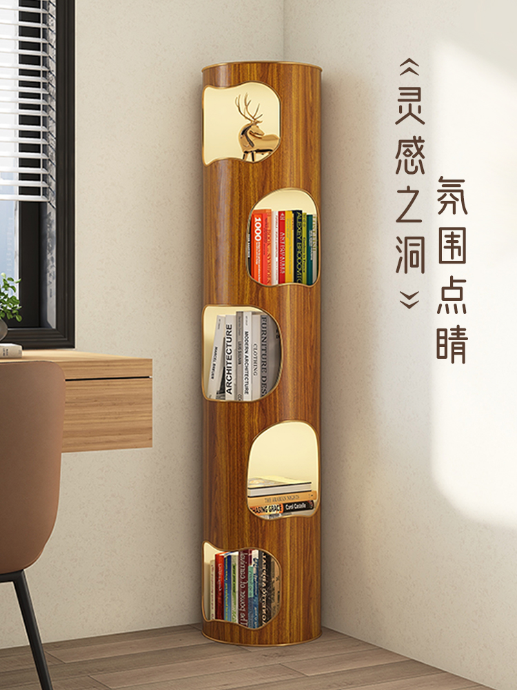 Modern Tree-Hole Bookcase – Vertical Narrow Storage Cabinet - Image 4