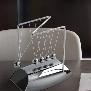 Newton’s Cradle Motion Sculpture – Decompression Desk Ornament for Office & Study