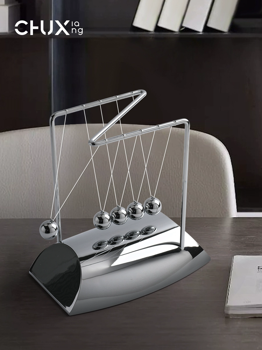 Newton’s Cradle Motion Sculpture – Decompression Desk Ornament for Office & Study