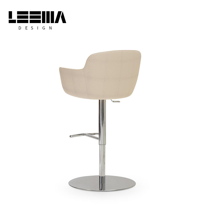 Italian Minimalist Leather Bar Chair – Rotating Lift Stool for Modern Spaces - Image 5