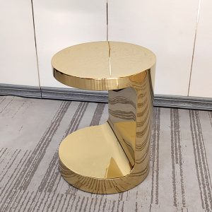 Light Luxury C-Shaped Mirror Side Table