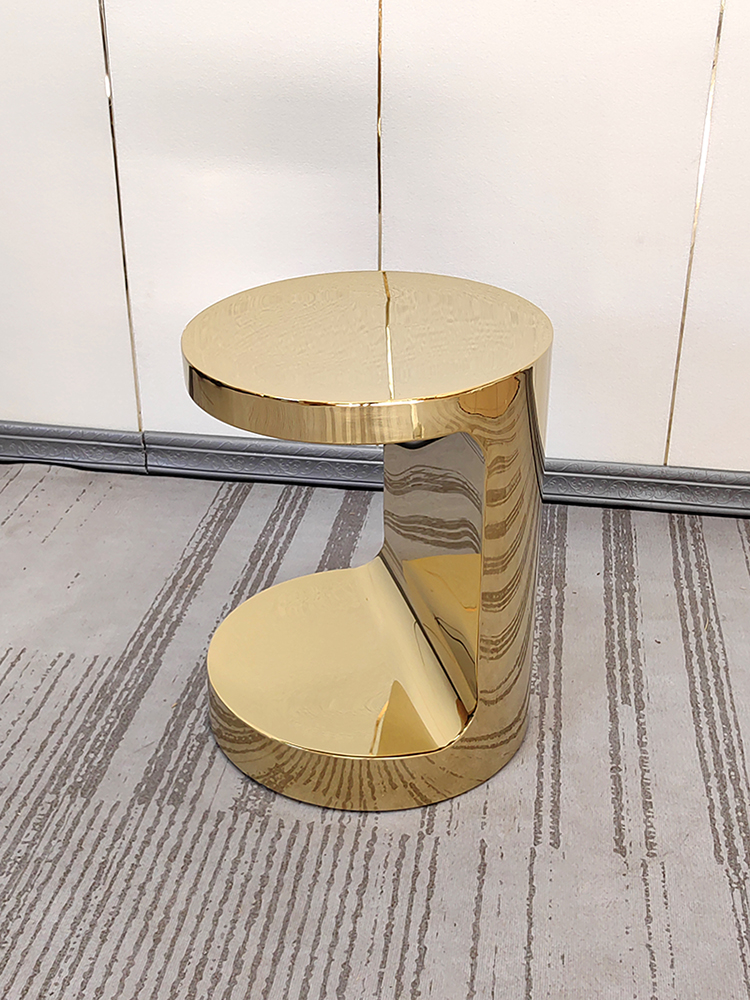 Light Luxury C-Shaped Mirror Side Table