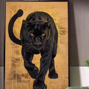 Golden Panther Statement Wall Art