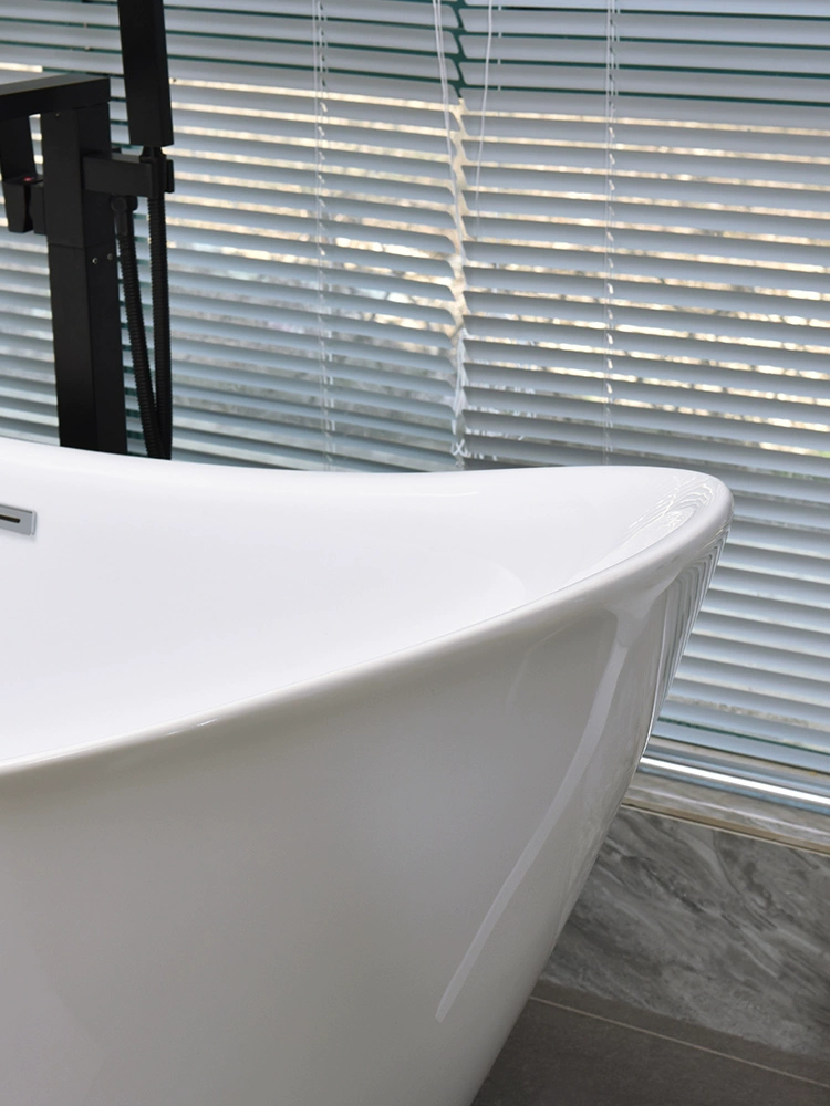 European-Style Freestanding Acrylic Bathtub – Thin Edge Modern Design for Homes & Hotels - Image 4