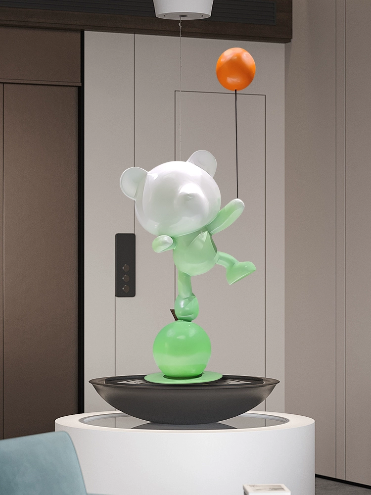 Balloon Bear Art Sculpture – Light Luxury Cartoon Décor for Living Room & Entrance - Image 3