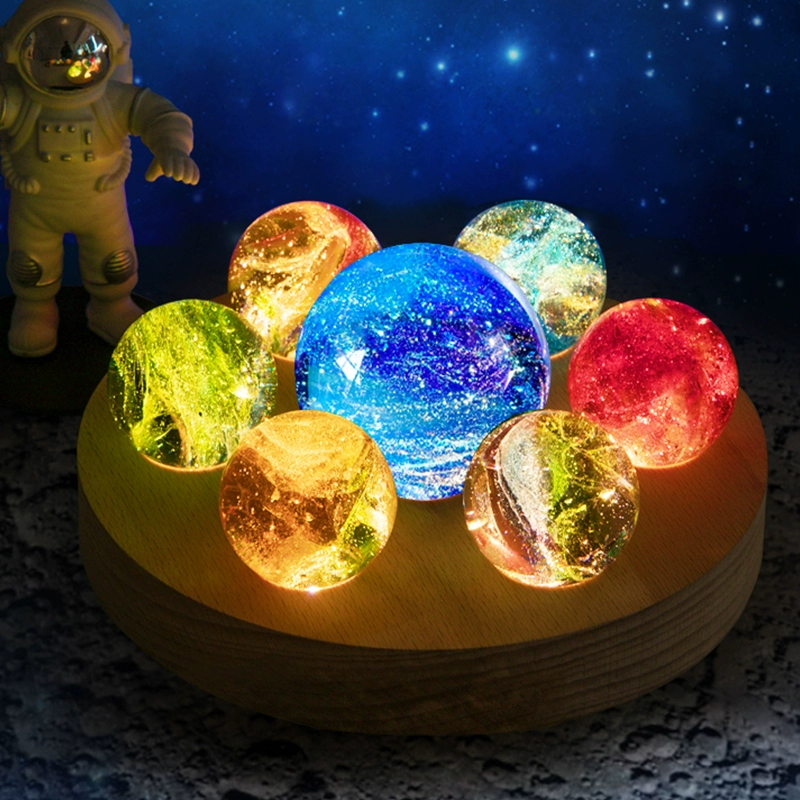Colorful Glazed Crystal Ball Light – High-End Desktop Ornament & Gift