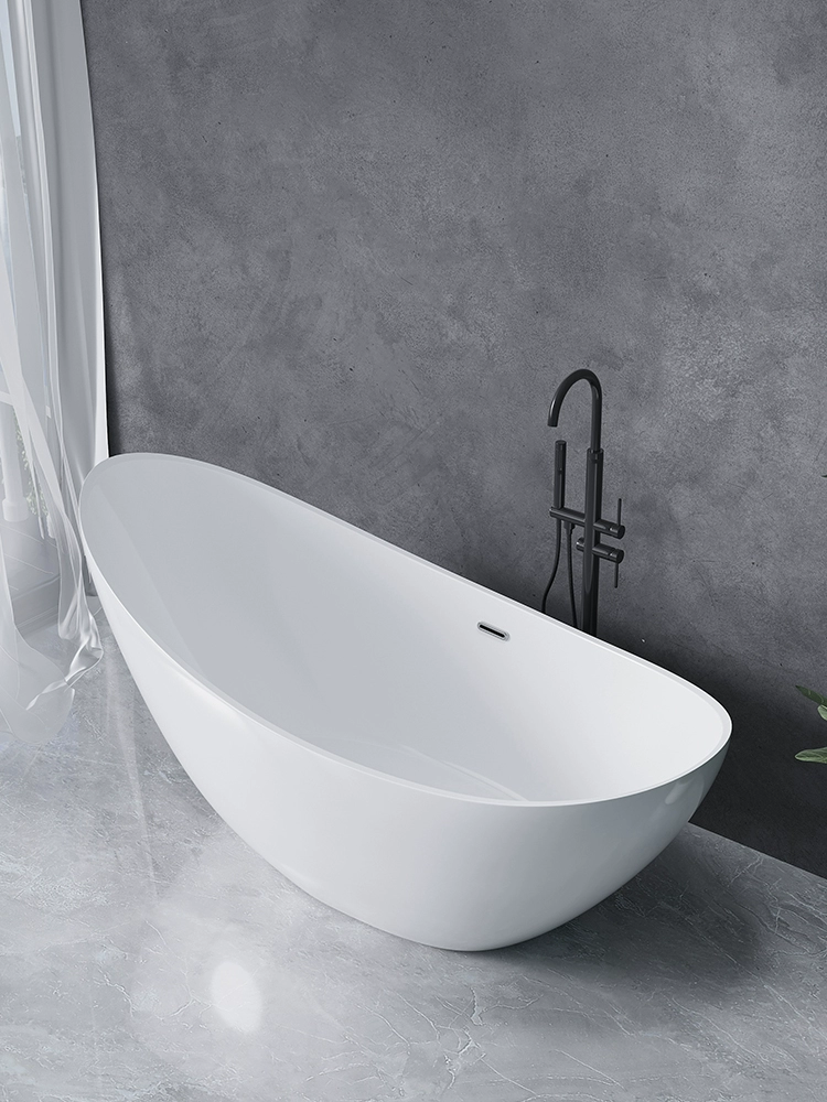 European-Style Moon Bathtub – Thin-Edged Freestanding Acrylic Tub for Homes & Hotels - Image 3