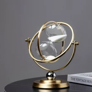 Nordic Globe Hourglass Timer – 30/60-Minute Light Luxury Office Ornament