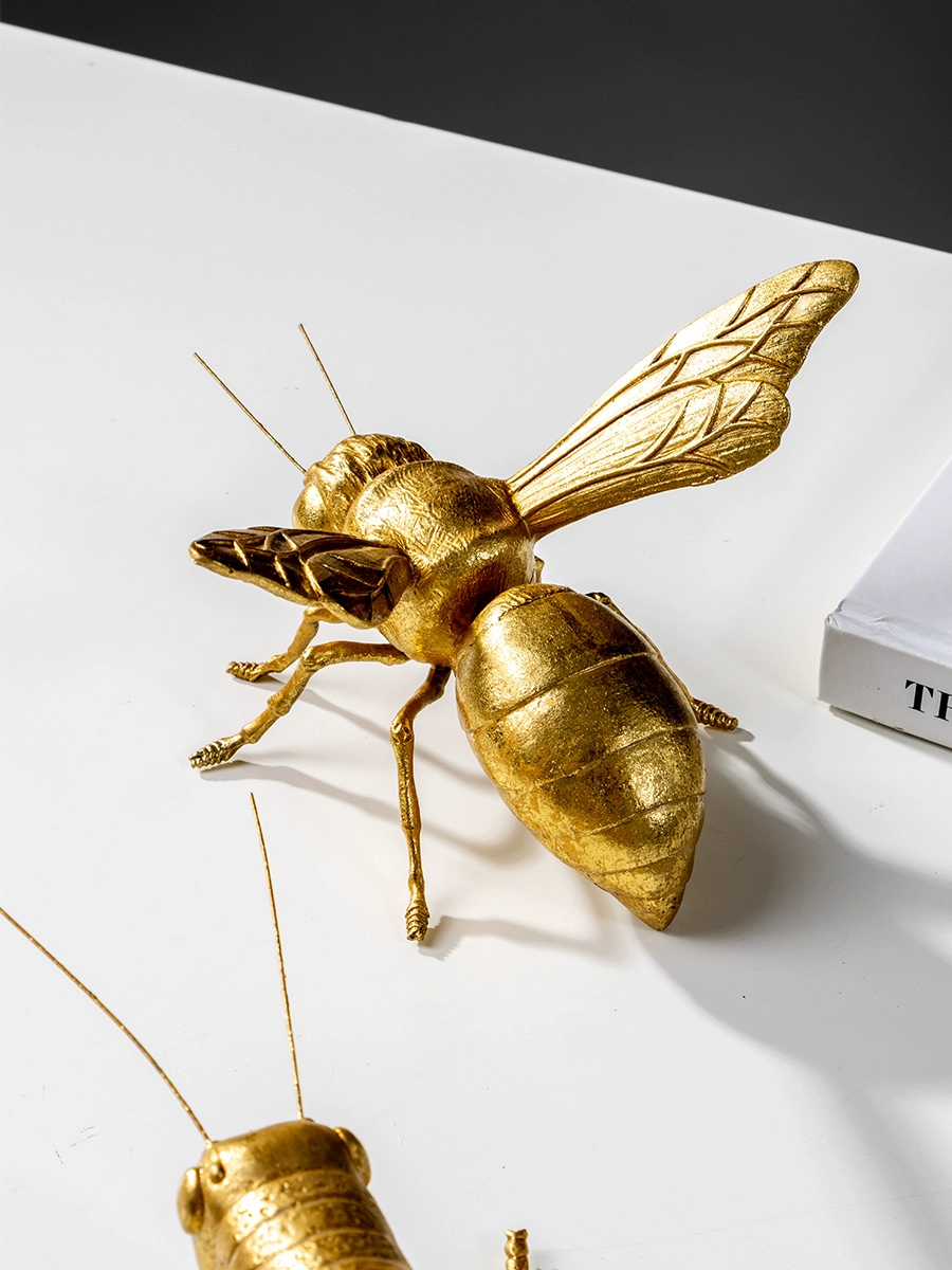 European light luxury simulated golden cricket insect ornament model room study creative designer table soft decoration - Image 5