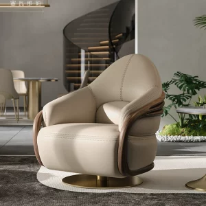 Sevanari Leather Swivel Lounge Chair