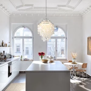 Natural Shell Wind Chime Chandelier – French Romantic Designer Pendant