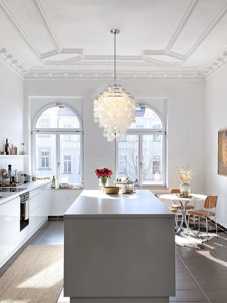 Natural Shell Wind Chime Chandelier – French Romantic Designer Pendant