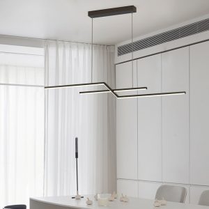 Nordic restaurant chandeliers modern light luxury bar dining table hanger line lamp minimalist personalized designer long strip LED lamp fixtures