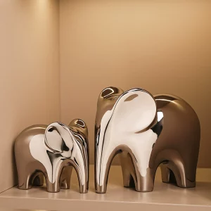 Modern Elephant Figurine Set – Light Luxury Home Décor & Housewarming Gift