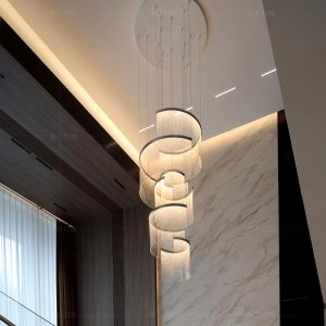 Spiral Duplex Villa Chandelier – Light Luxury Custom Ceiling Lamp