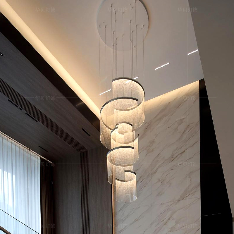 Spiral Duplex Villa Chandelier – Light Luxury Custom Ceiling Lamp