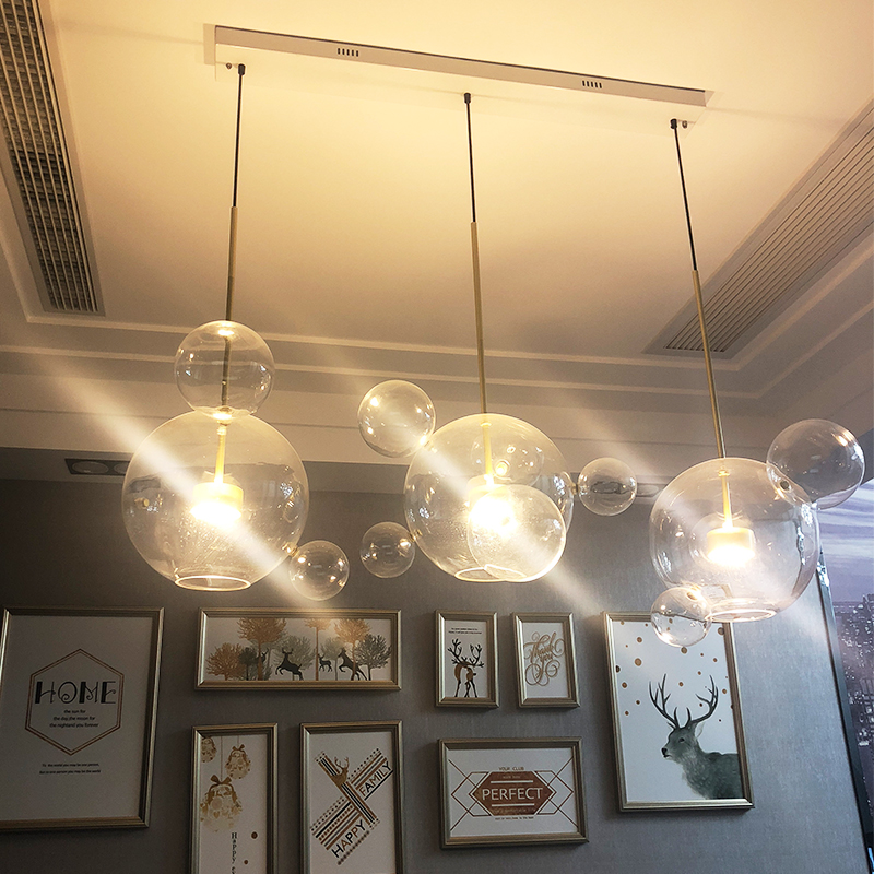 Nordic Bubble Glass Chandelier – Creative Postmodern Mickey-Style Pendant Light - Image 4