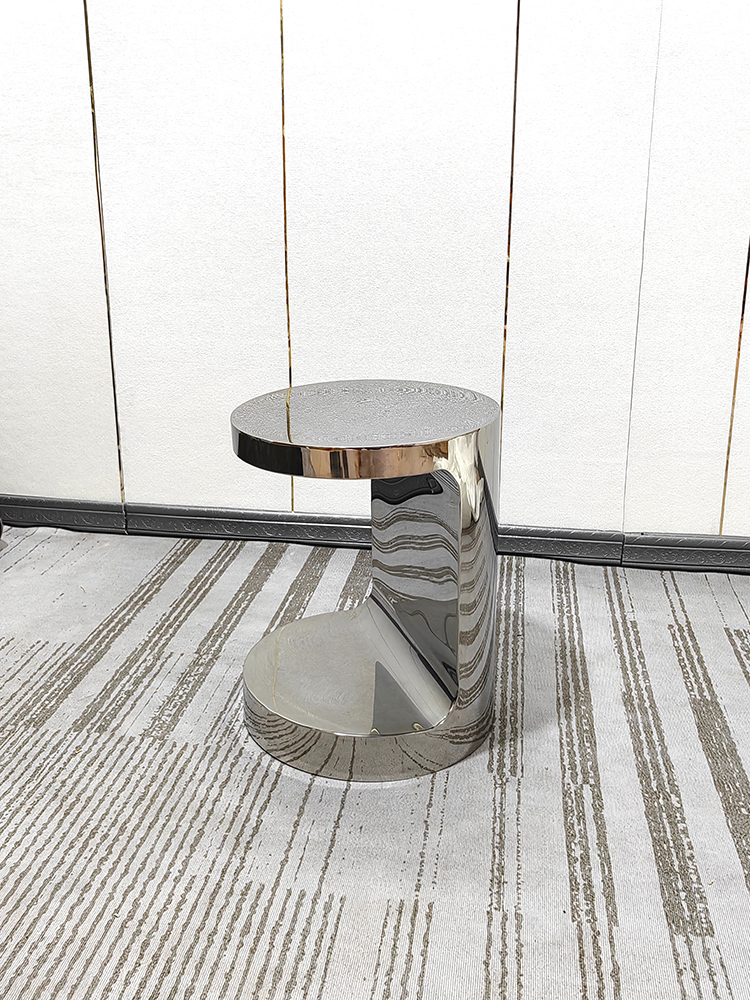 Light Luxury C-Shaped Mirror Side Table - Image 4