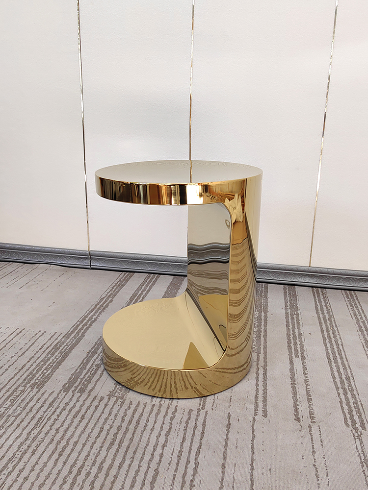 Light Luxury C-Shaped Mirror Side Table - Image 5