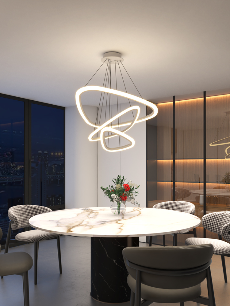 Modern LED Fish-Line Chandelier – Artistic Pendant for Dining & Living Spaces