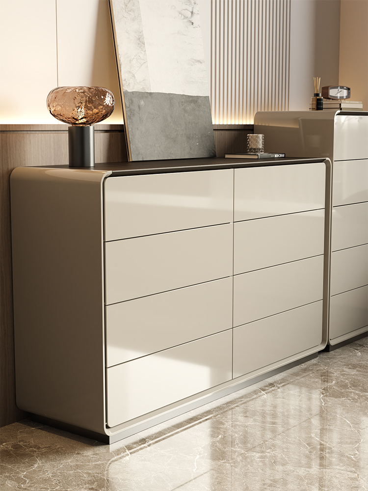 Italian Light Luxury Chest Cabinet – Minimalist Solid Wood Storage Unit - Image 5