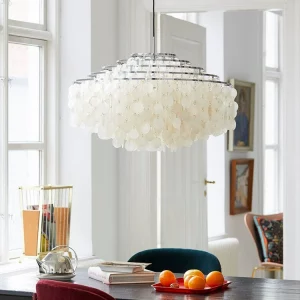 Verpan Natural Shell Chandelier – French Cream Nordic Retro Pendant Light