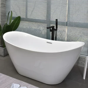 European-Style Freestanding Acrylic Bathtub – Thin Edge Modern Design for Homes & Hotels
