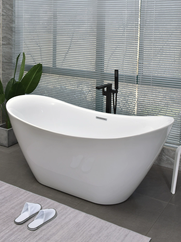 European-Style Freestanding Acrylic Bathtub – Thin Edge Modern Design for Homes & Hotels
