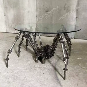 Steampunk Spider Coffee Table – Retro Industrial Metal Art Furniture