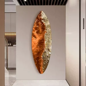 3D Resin Carved Wall Art – Irregular Vertical Mural for Corridor & Entrance