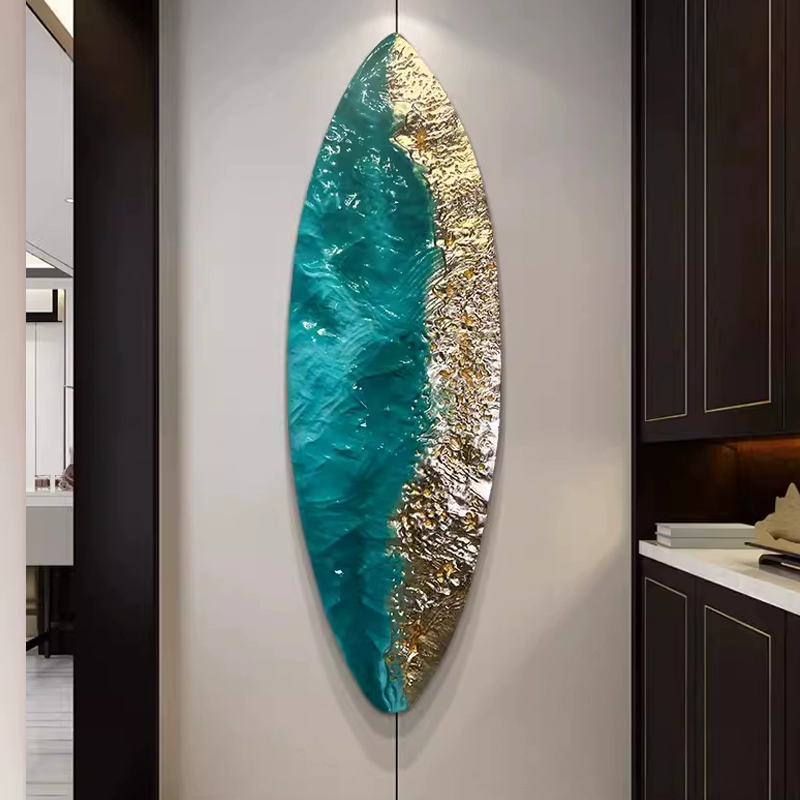 3D Resin Carved Wall Art – Irregular Vertical Mural for Corridor & Entrance - Image 3