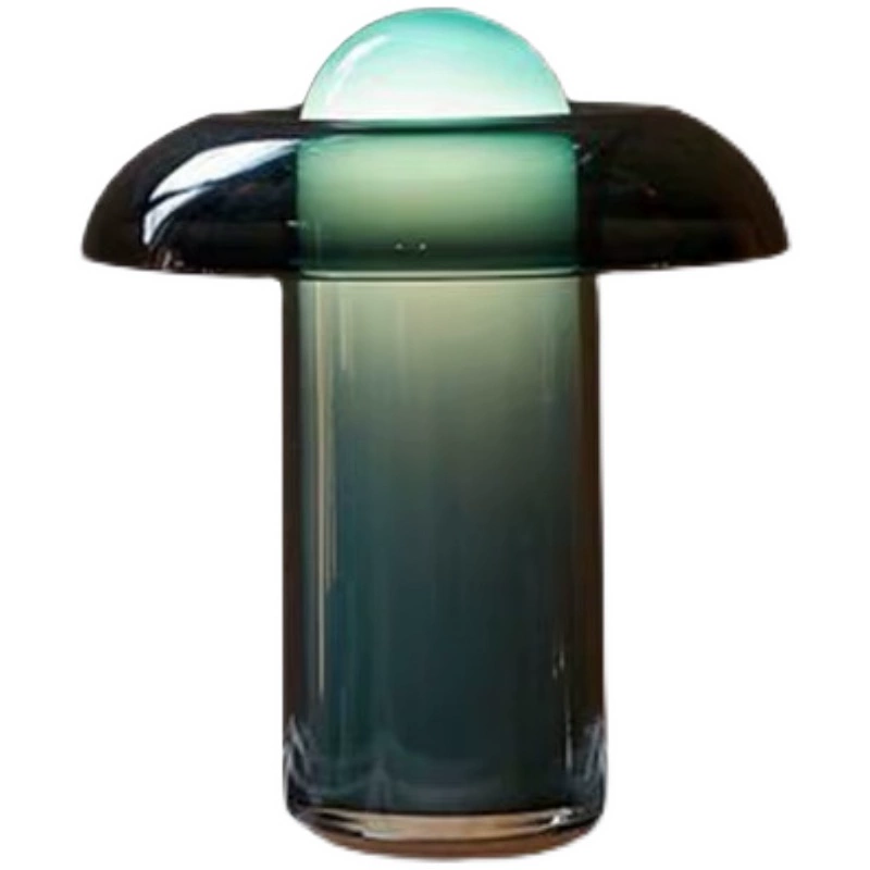 Nordic Emerald Glow Glass Bedside Lamp - Image 4