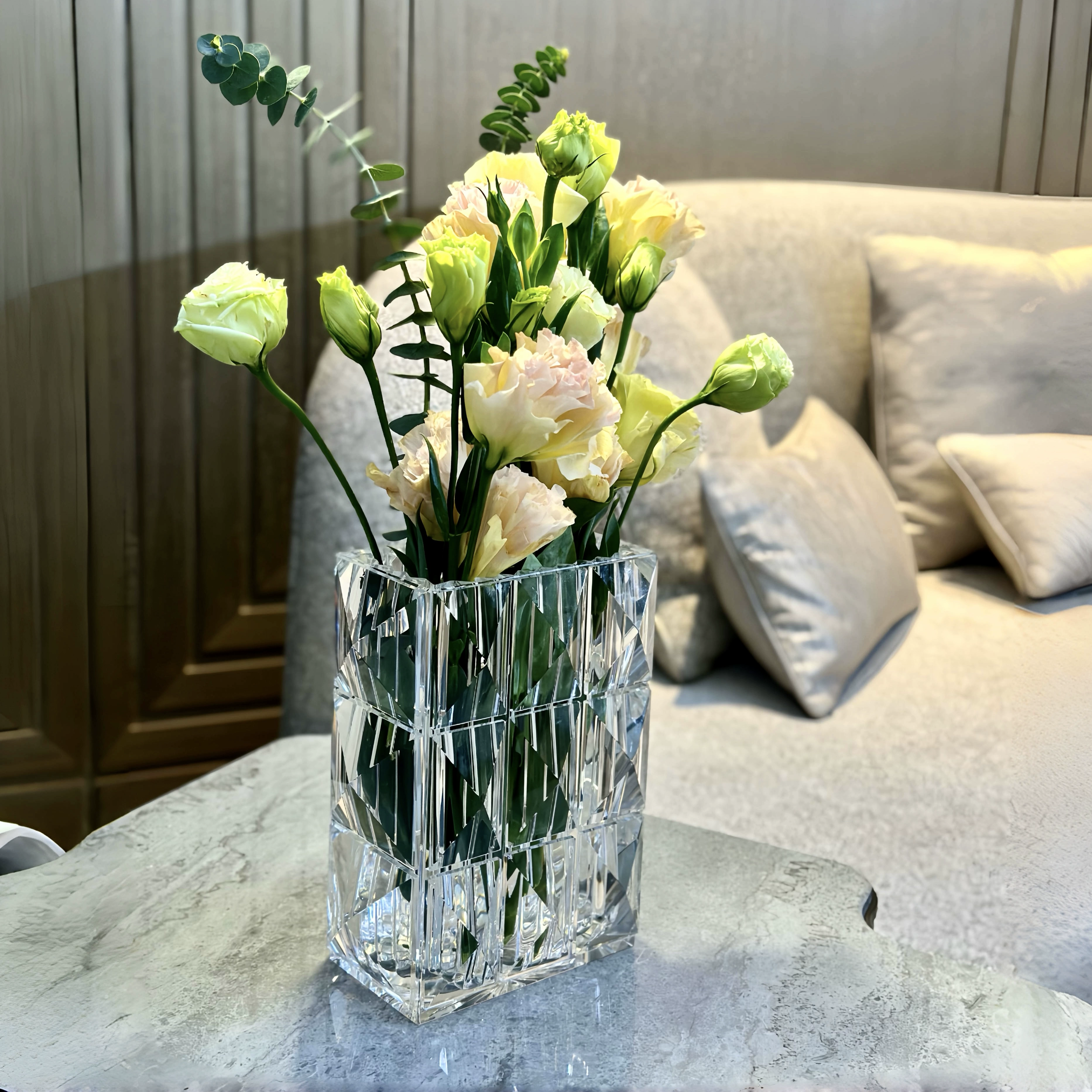 Baccarat Crystal Pyramid Vase - Image 4