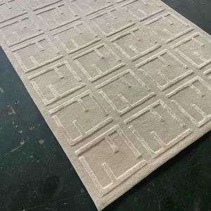 Paris Crest Embossed Wool Rug