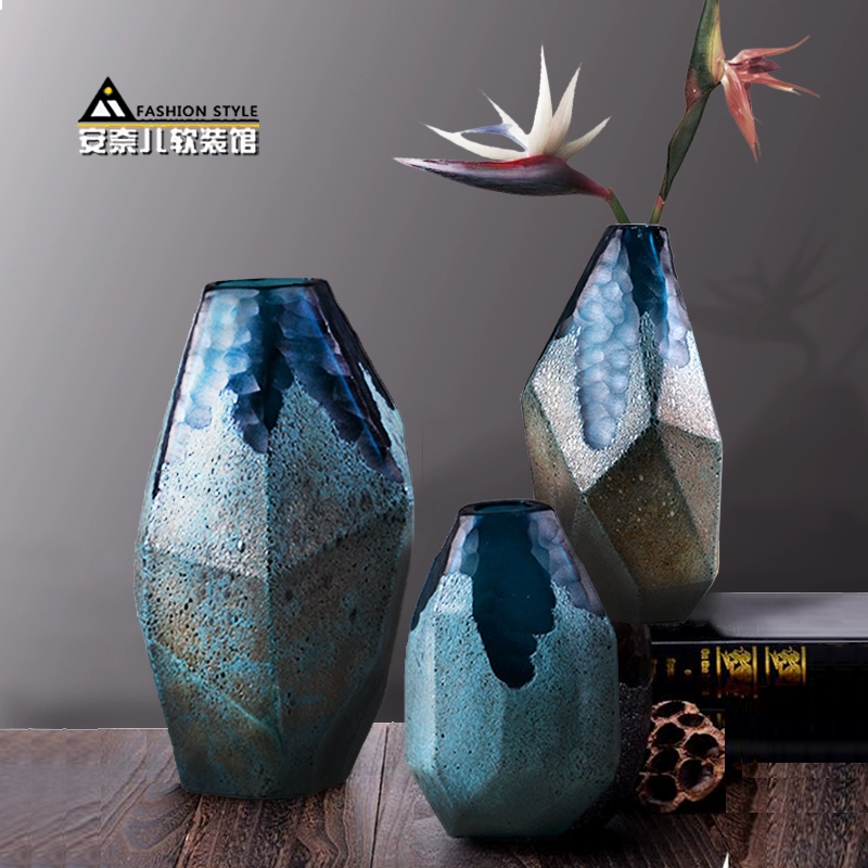 ObsidianHex Geometric Glass Vase Set — изображение 5