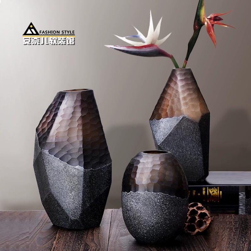 ObsidianHex Geometric Glass Vase Set — изображение 2