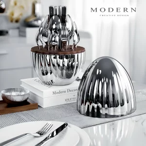 MODERN Silver Dragon Egg Tableware Set