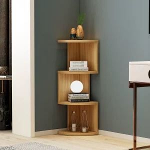 Elegant Wooden Corner Display Shelf