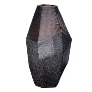 ObsidianHex Geometric Glass Vase Set