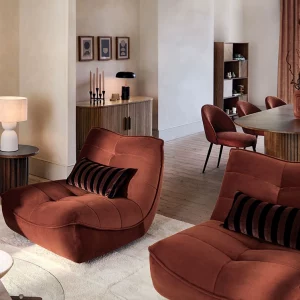 Velvet Caterpillar Lounge Chair