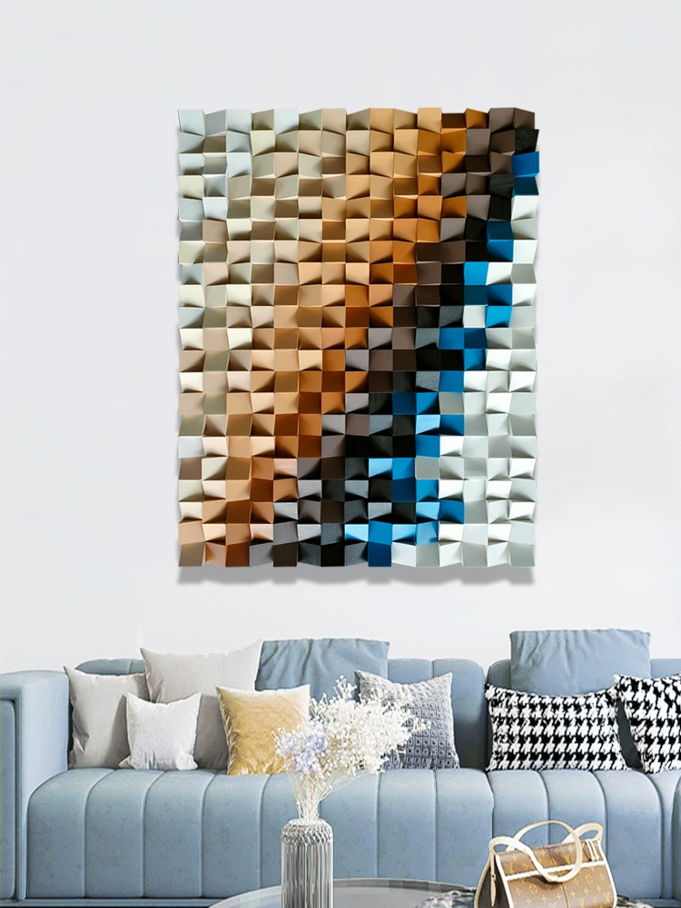 GradientCube 3D Wood Wall Art - Image 2