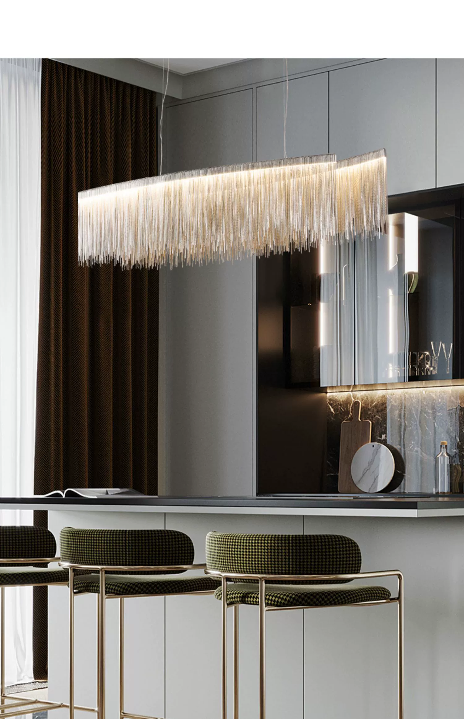 Flow Comb Tassel Chandelier - Image 6