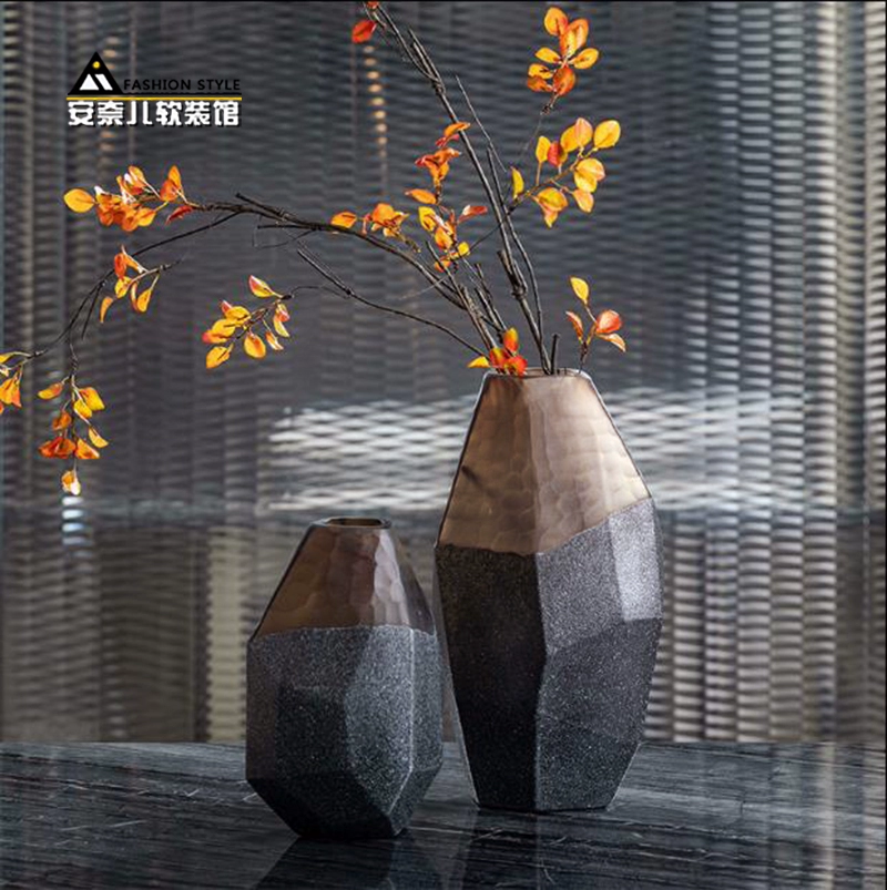 ObsidianHex Geometric Glass Vase Set — изображение 4