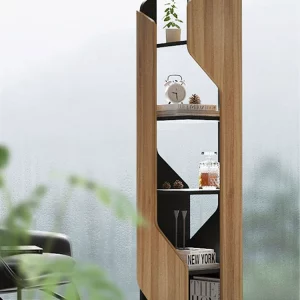 YISHAN Modern Sculptural Corner Bookshelf