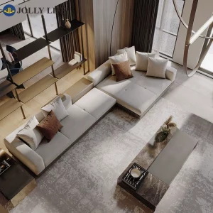 Italian minimalist Connery corner combination, large and small apartment cotton linen fabric genuine leather sofa high-end designer cowhide